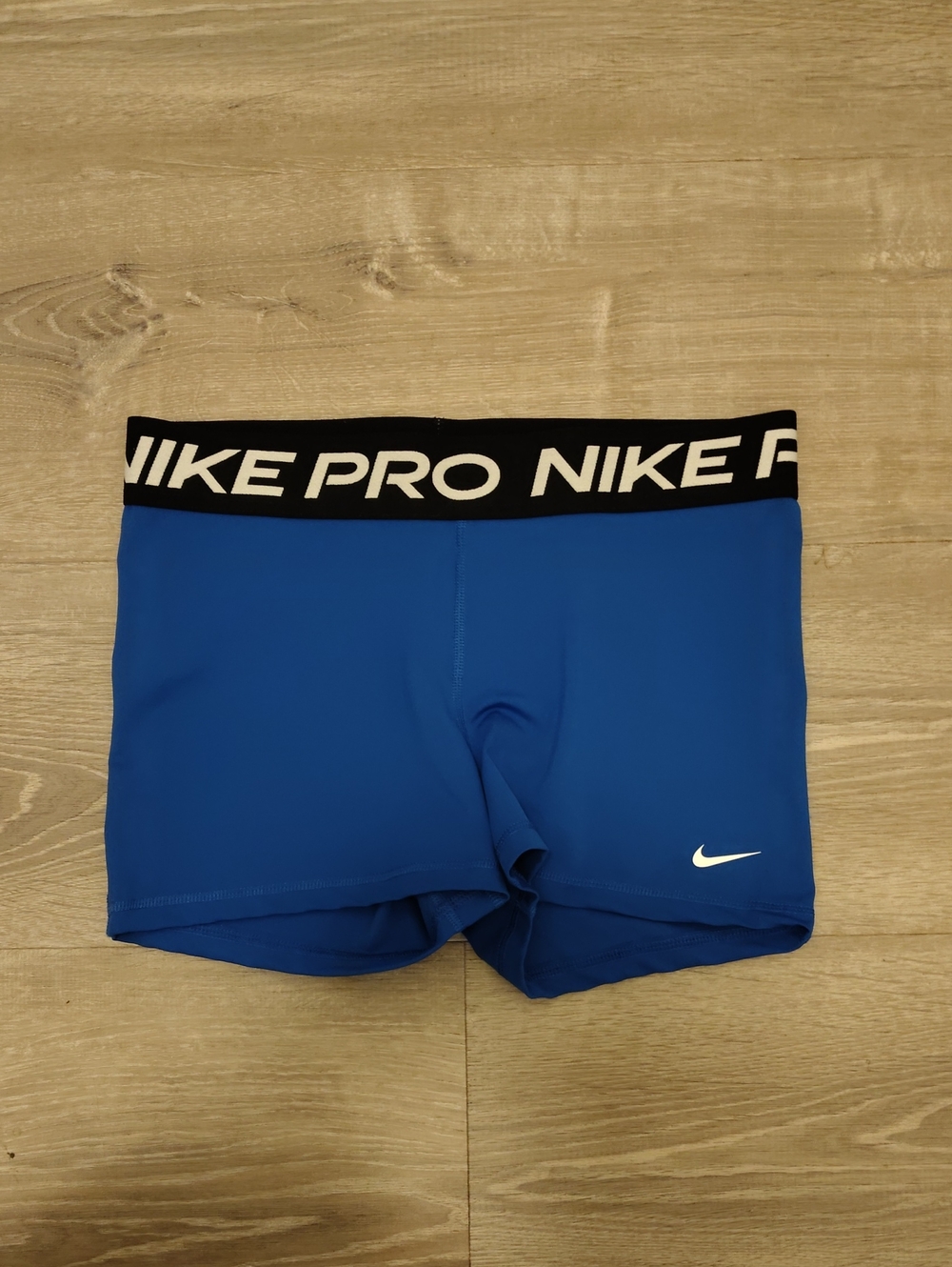 Nike Women's Blue Compression Training Shorts with Black Waistband